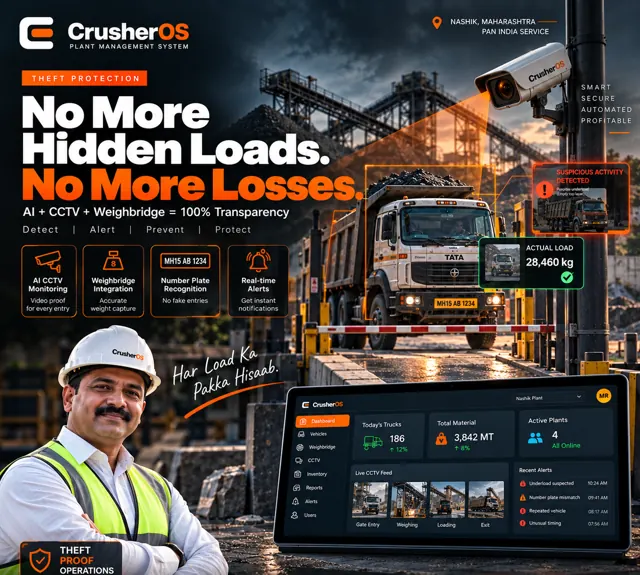 CrusherOS theft protection with CCTV, weighbridge and number plate recognition